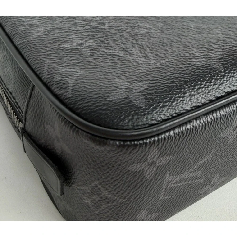 Louis Vuitton Monogram Eclipse Toilet GM Pouch Bag in Black Coated Canvas NFC S